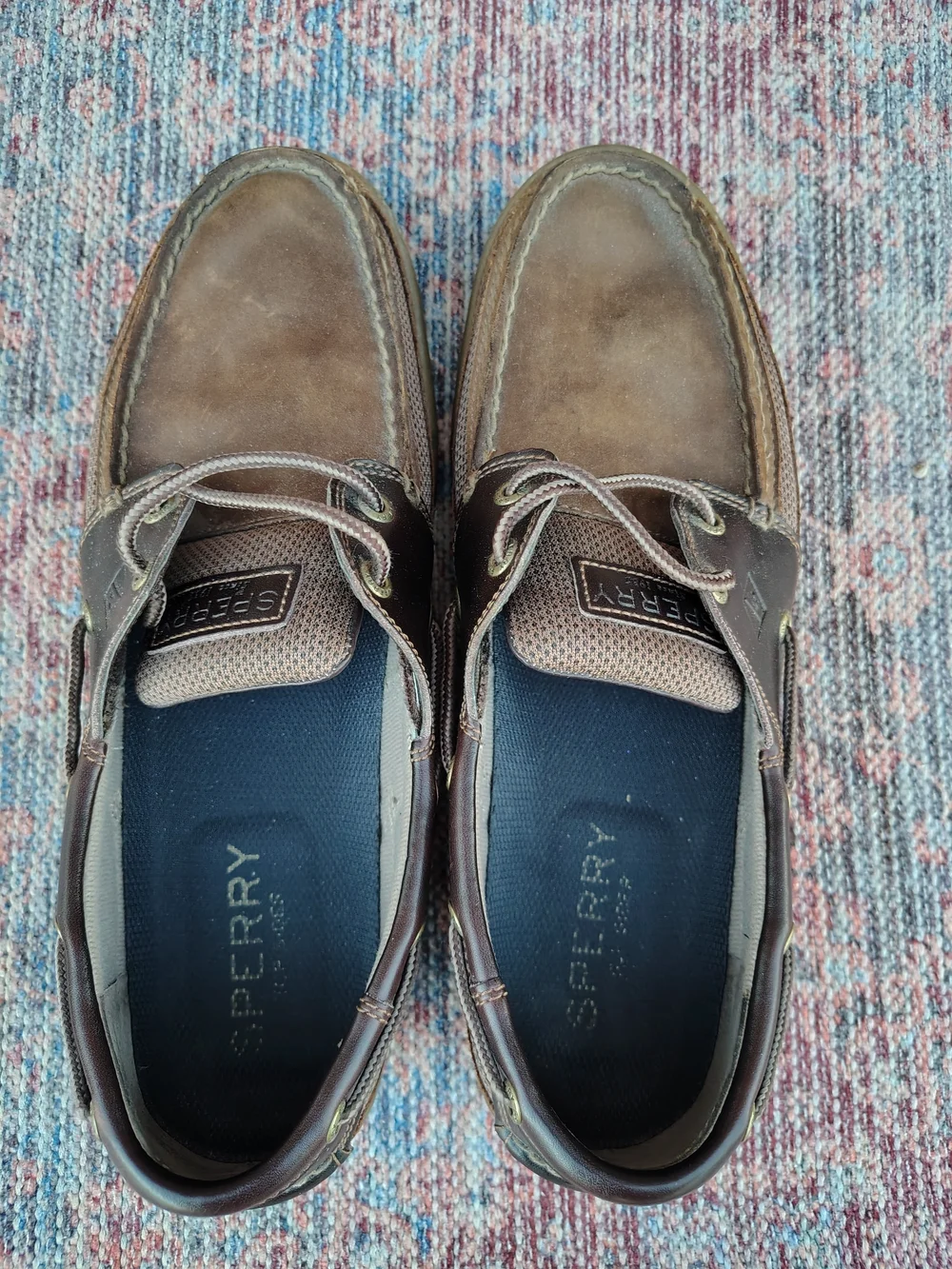Sperry Men's Brown Two-Tone Leather Topsider Boat Shoes
